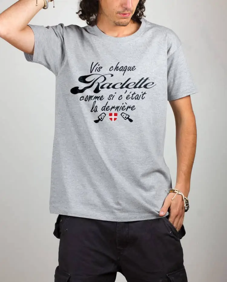 T shirt gris homme Vis chaque raclette