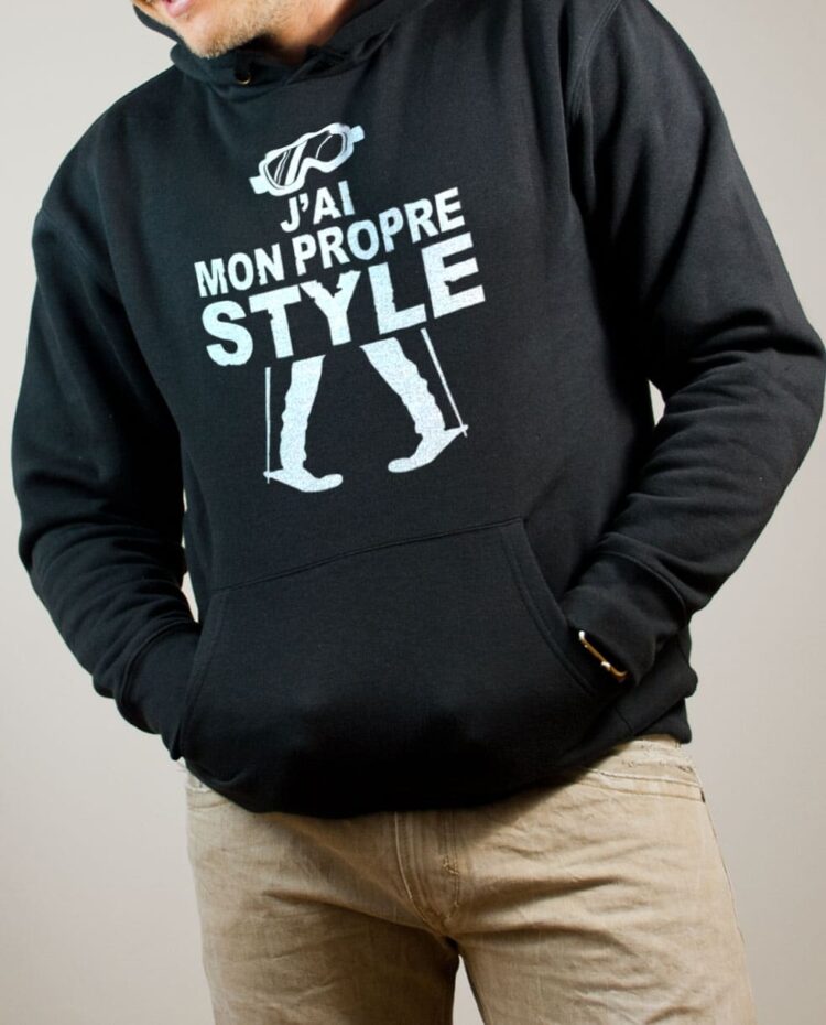 Sweat ski : J'ai mon propre style homme noir