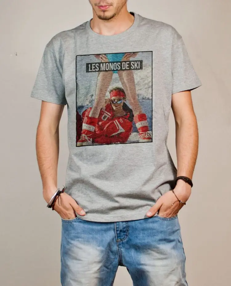 T-shirt Palmashow : Les monos de ski homme gris