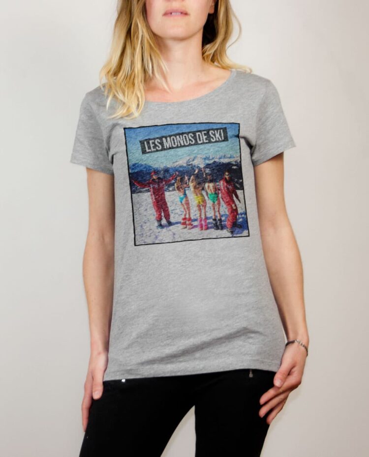 T-shirt Palmashow : Les monos de ski femme gris