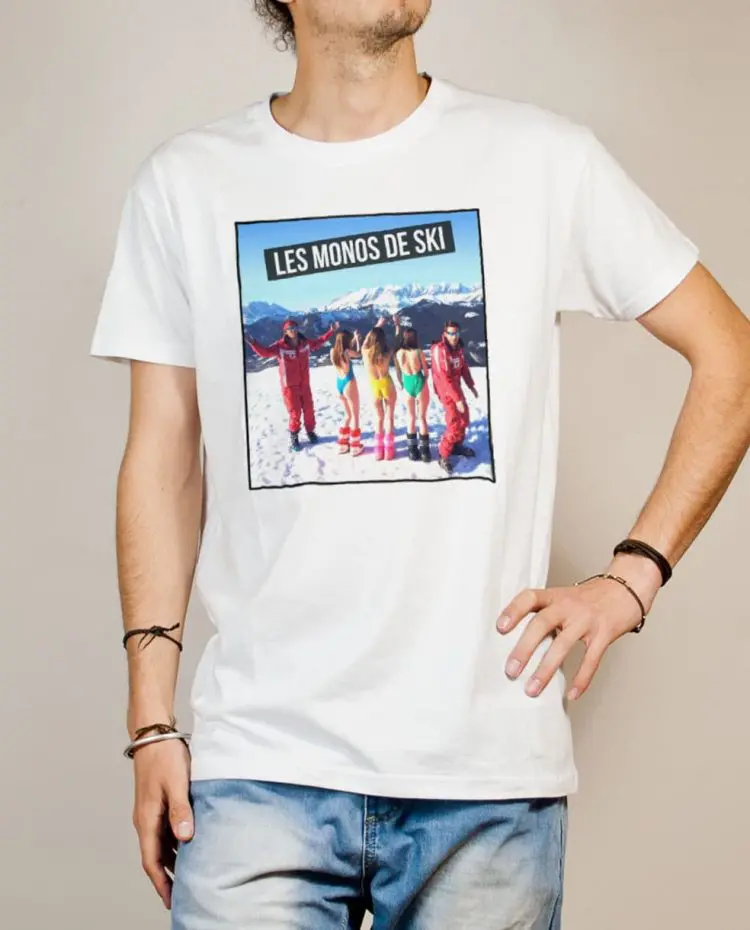 T-shirt Palmashow : Les monos de ski homme blanc