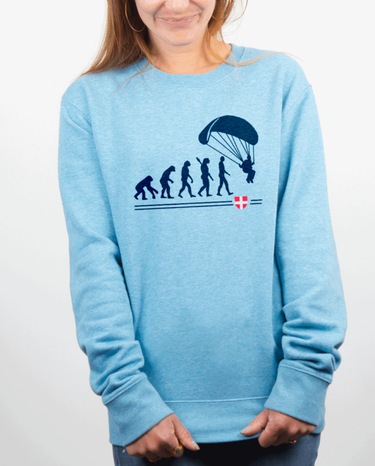 Pull Femme bleu ciel EVOLUTION PARAPENTE