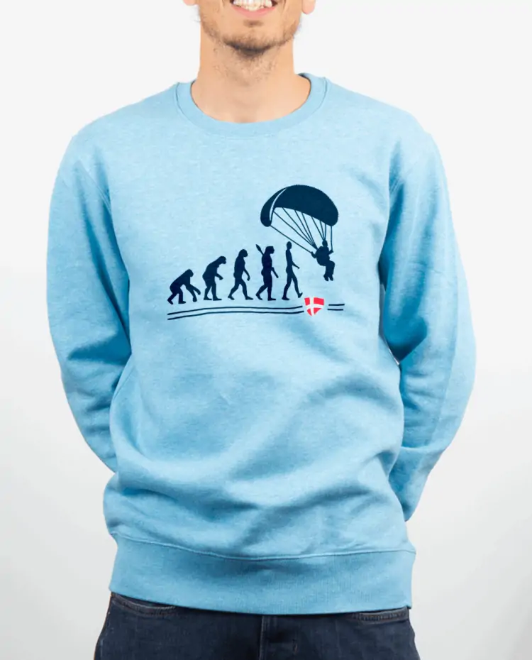 Pull Homme bleu ciel EVOLUTION PARAPENTE