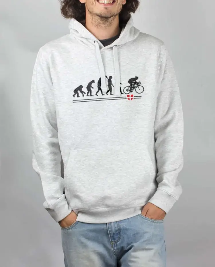 Sweat Blanc homme Evolution Cycliste