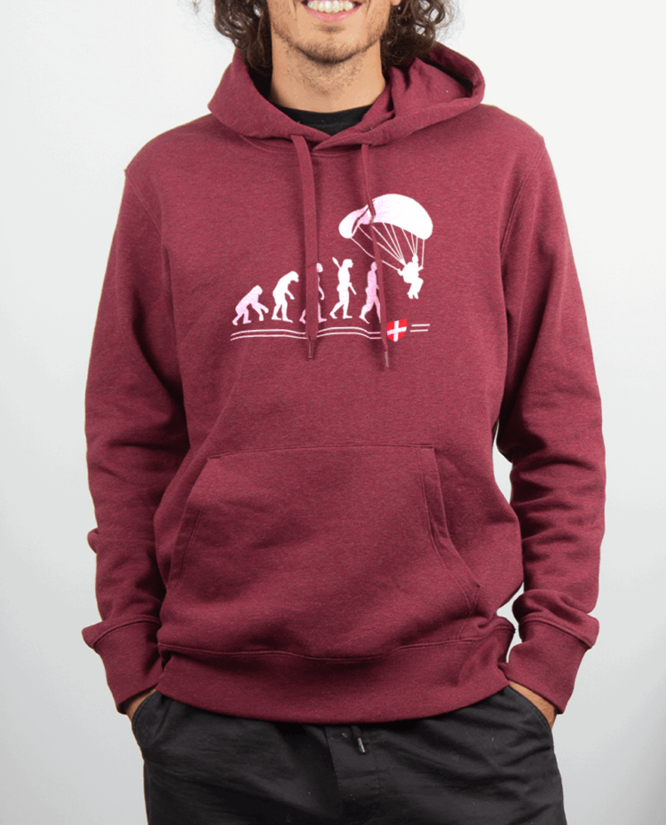 Sweat Homme Rouge bordeau EVOLUTION PARAPENTE