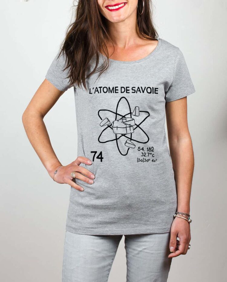 T shirt gris femme atome de savoie 74