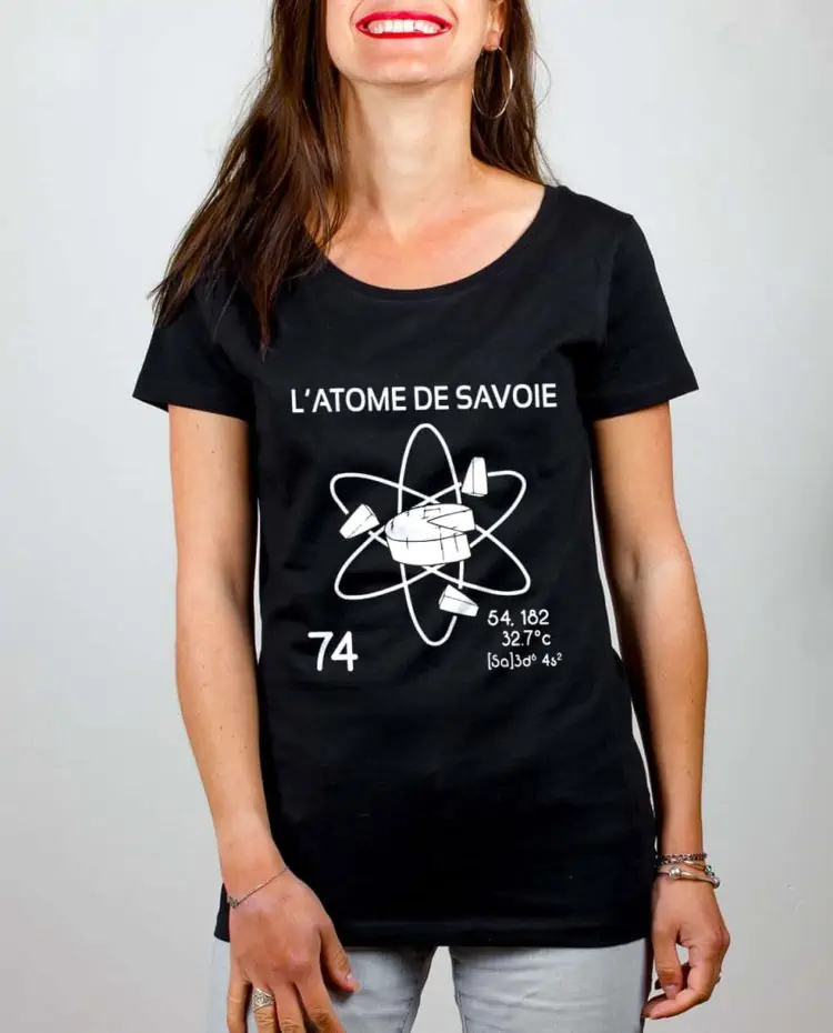 T shirt noir femme atome de savoie 74