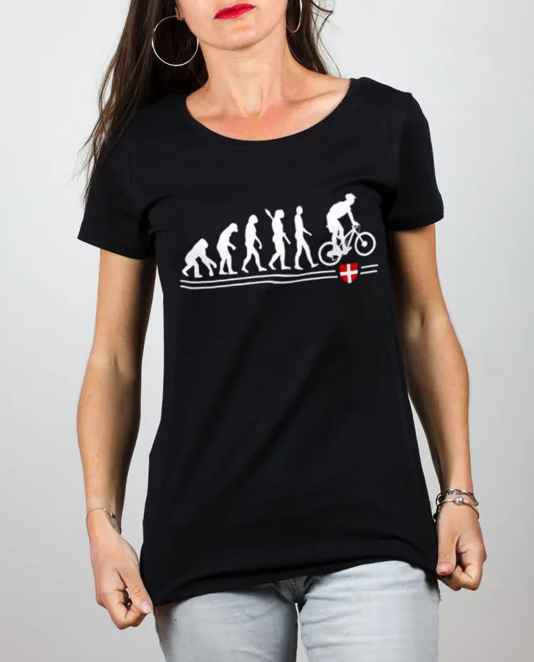 t shirt femme noir evolution vtt cross