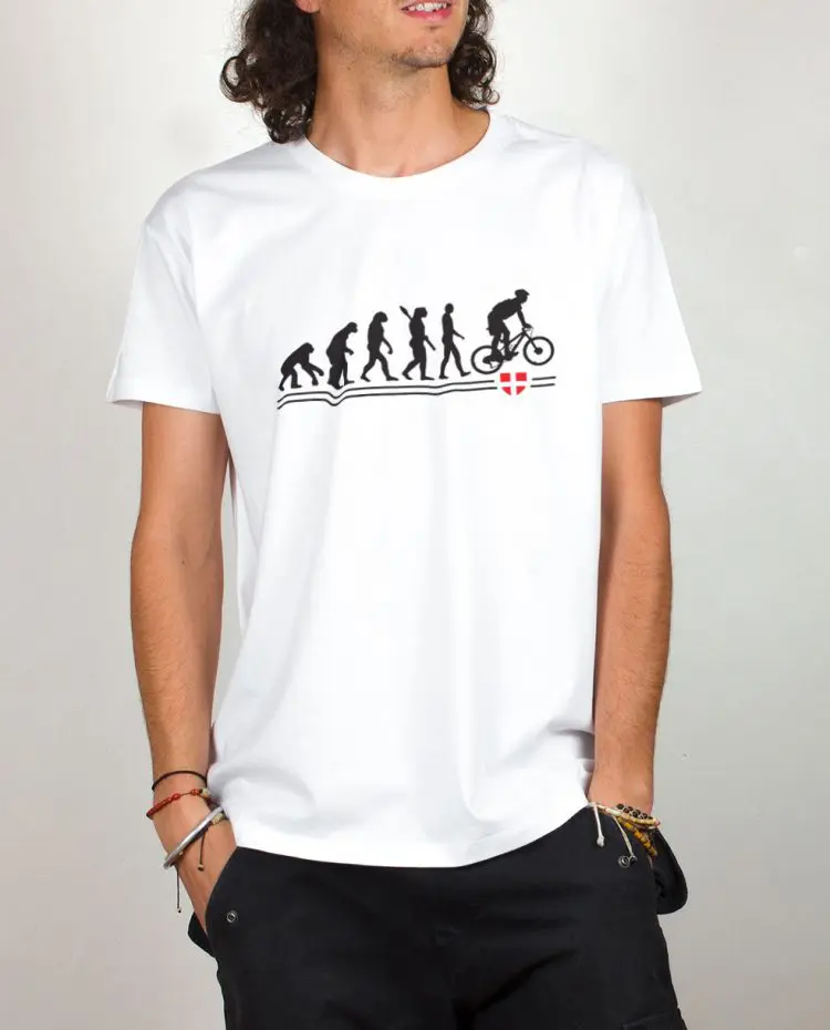 t shirt homme blanc evolution vtt cross