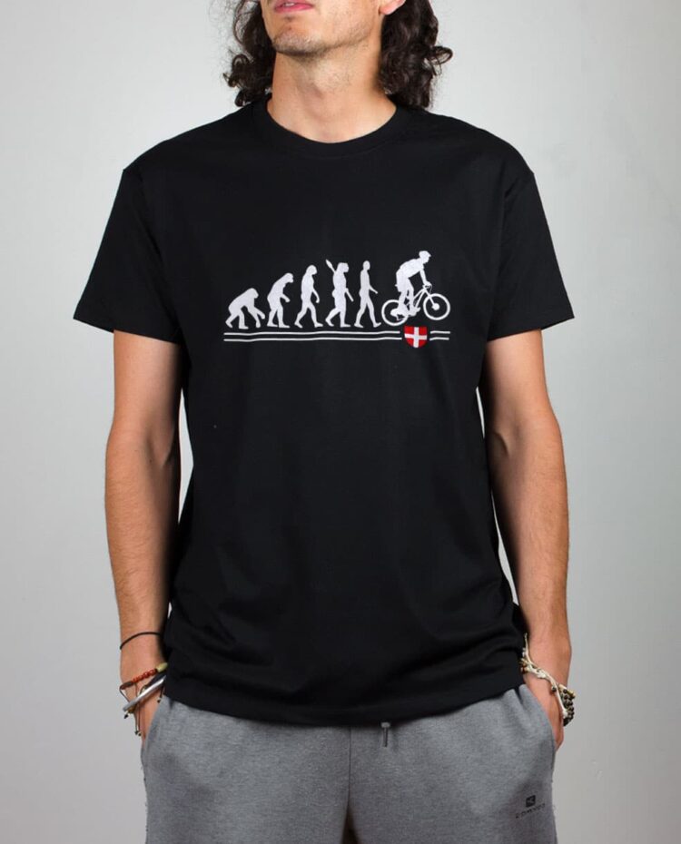 PROMO T-SHIRT HOMME : ÉVOLUTION VTT-NOIR-M