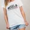 T-shirt Cyclisme : Évolution de l'homme en cycliste femme blanc