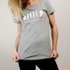 T-shirt Cyclisme : Évolution de l'homme en cycliste femme gris