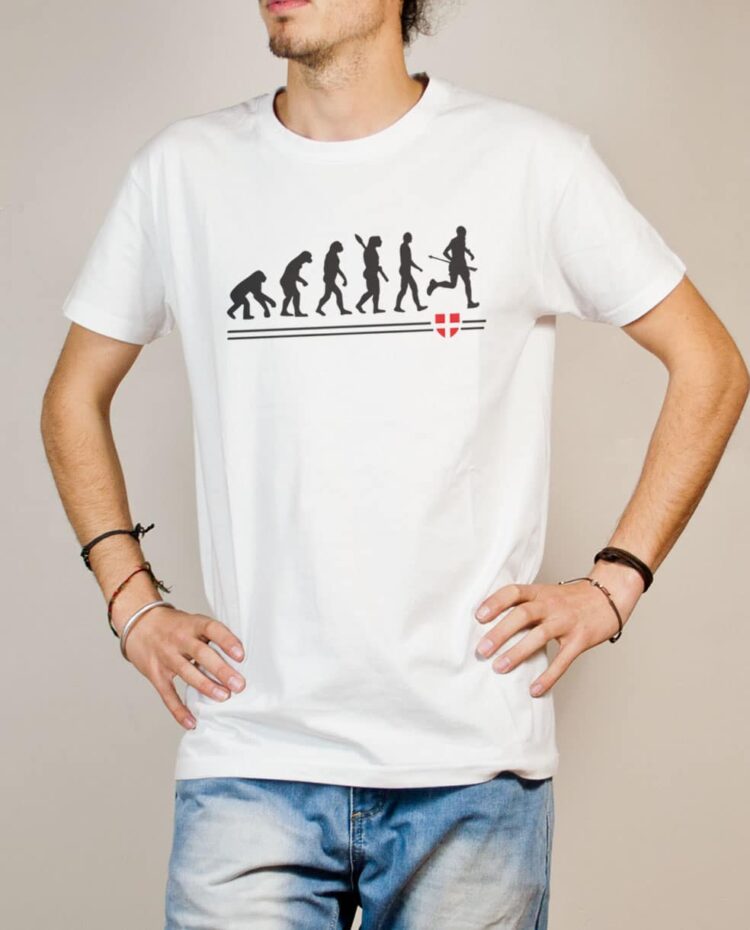T-shirt Joggeur : Évolution de l'homme en coureur de trail homme blanc
