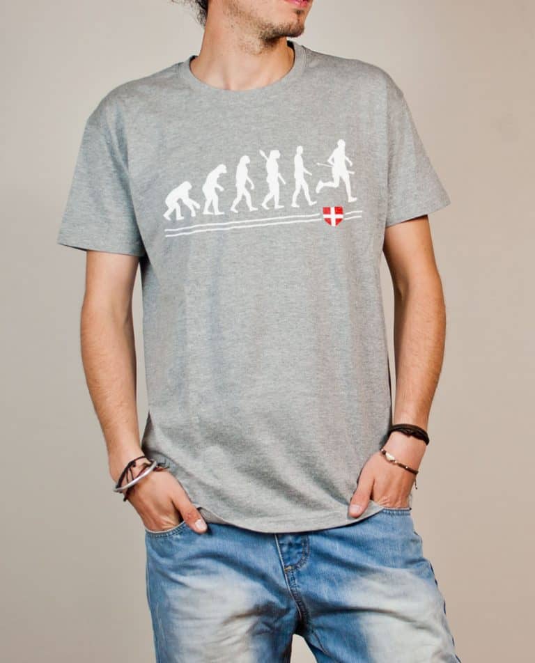 T-shirt Joggeur : Évolution de l'homme en coureur de trail homme gris