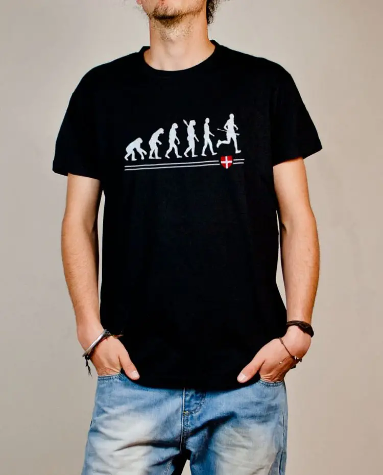 T-shirt Joggeur : Évolution de l'homme en coureur de trail homme noir