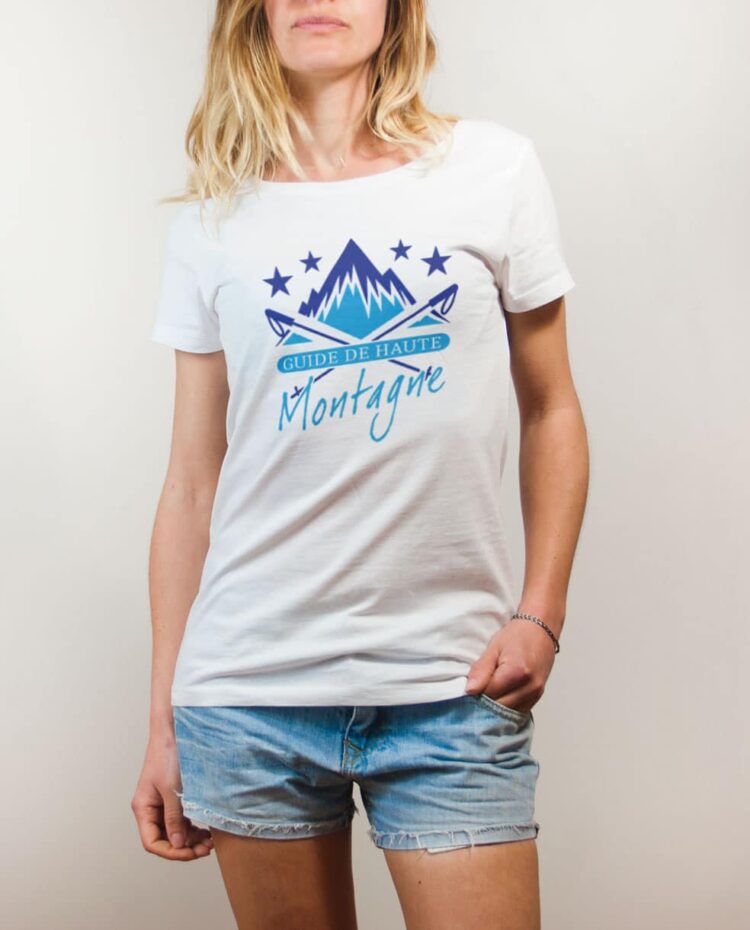 T-shirt Montagnard : Guide de Haute Montagne femme blanc