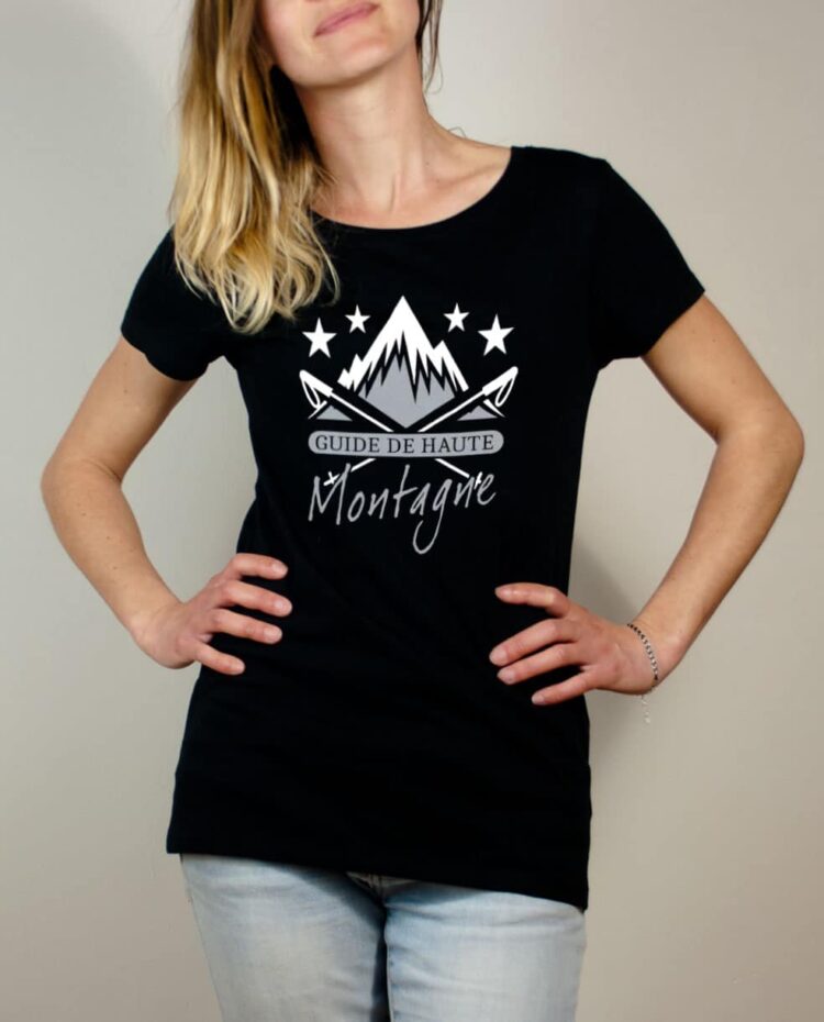 T-shirt Montagnard : Guide de Haute Montagne femme noir