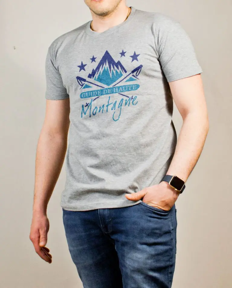 T-shirt Montagnard : Guide de Haute Montagne homme gris