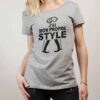 T-shirt Ski : J'ai mon propre style femme gris