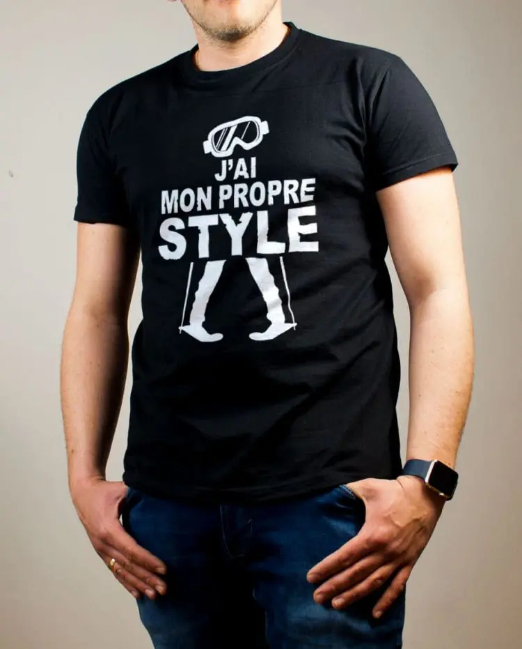 T-shirt Ski : J'ai mon propre style homme noir
