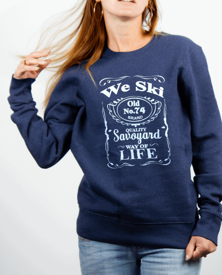 Pull Femme Bleu jean WE SKI 74