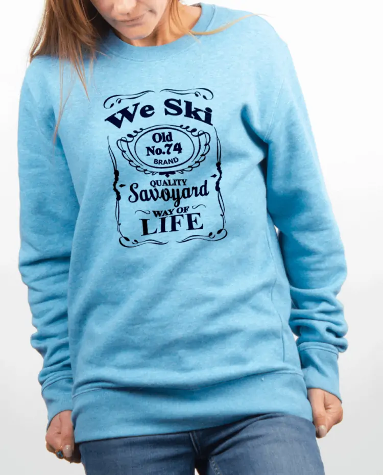Pull Femme bleu ciel WE SKI 74