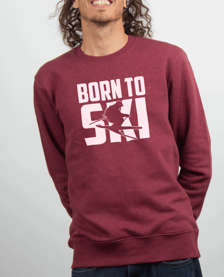 Pull Homme Bordeau BORN TO SKI