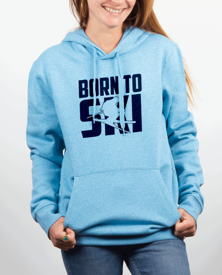 Sweat Femme Bleu Ciel BORN TO SKI