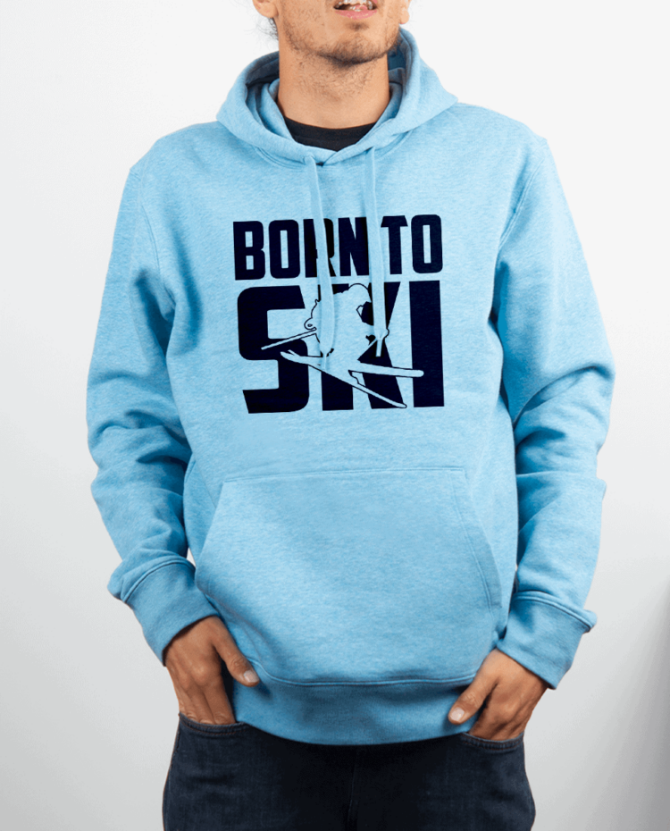 Sweat Homme Bleu ciel BORN TO SKI