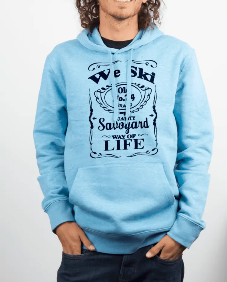 Sweat Homme Bleu ciel WE SKI 74