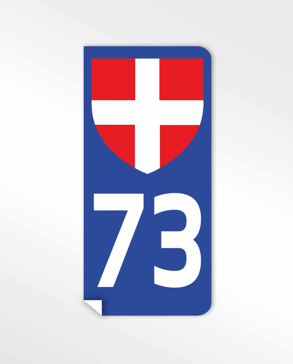 Stickers autocollants - Plaque d'Immatriculation Voiture 73 Savoie