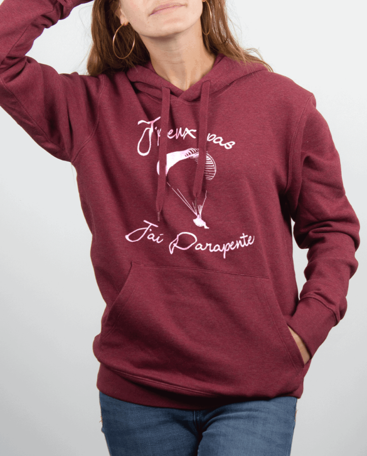 Sweat Femme Bordeau JPEUX PAS JAI PARAPENTE