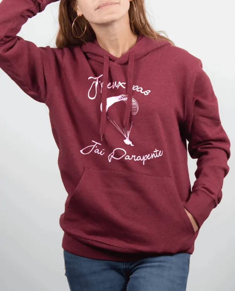 Sweat Femme Bordeau JPEUX PAS JAI PARAPENTE