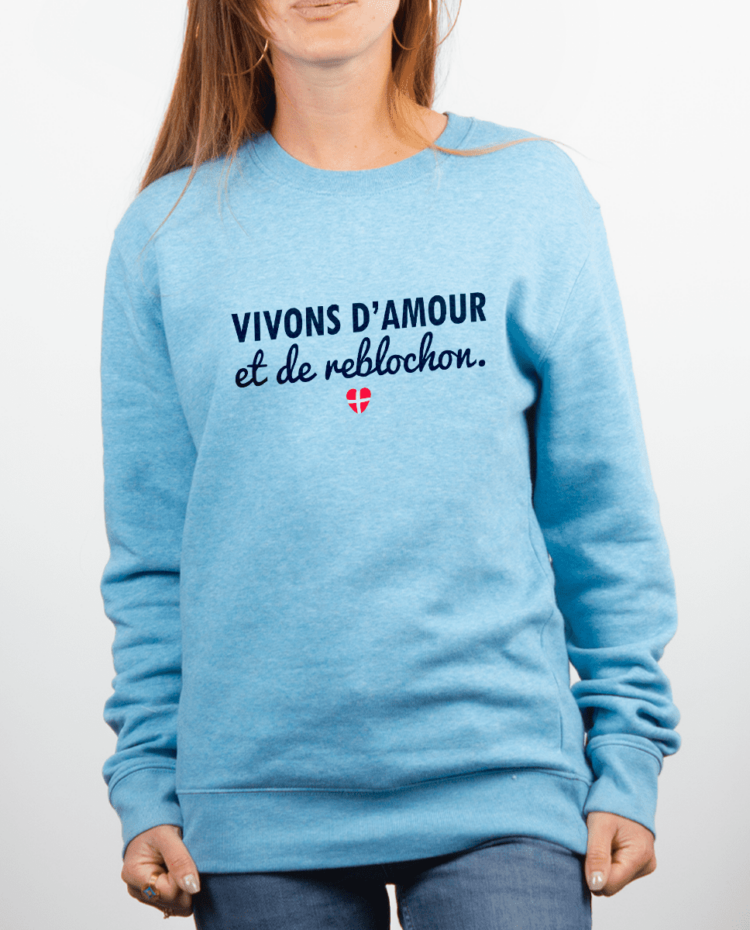 Pull Femme Bleu Ciel Amour et reblochon