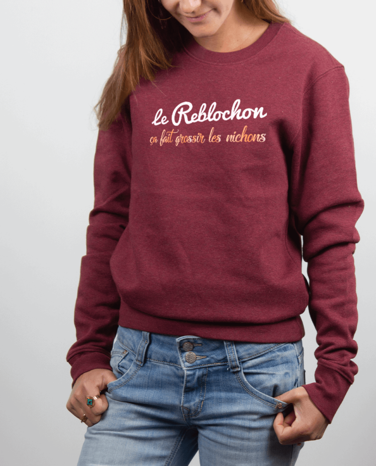 Pull Femme Bordeau LE REBLOCHON CA FAIT GROSSIR LES NICHONS