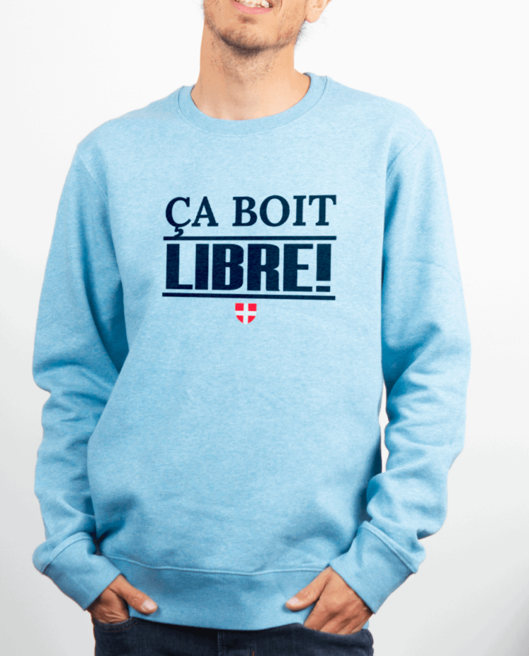 Pull Homme Bleu Ciel CA BOIT LIBRE