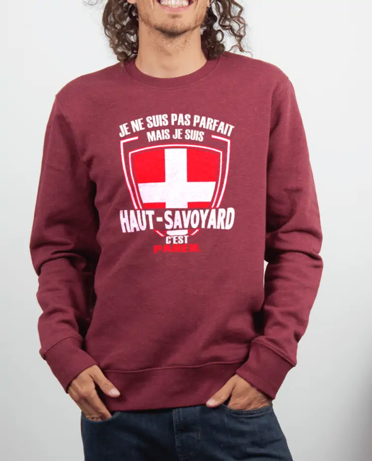 Pull Homme rouge Bordeau Parfait Haut Savoyard
