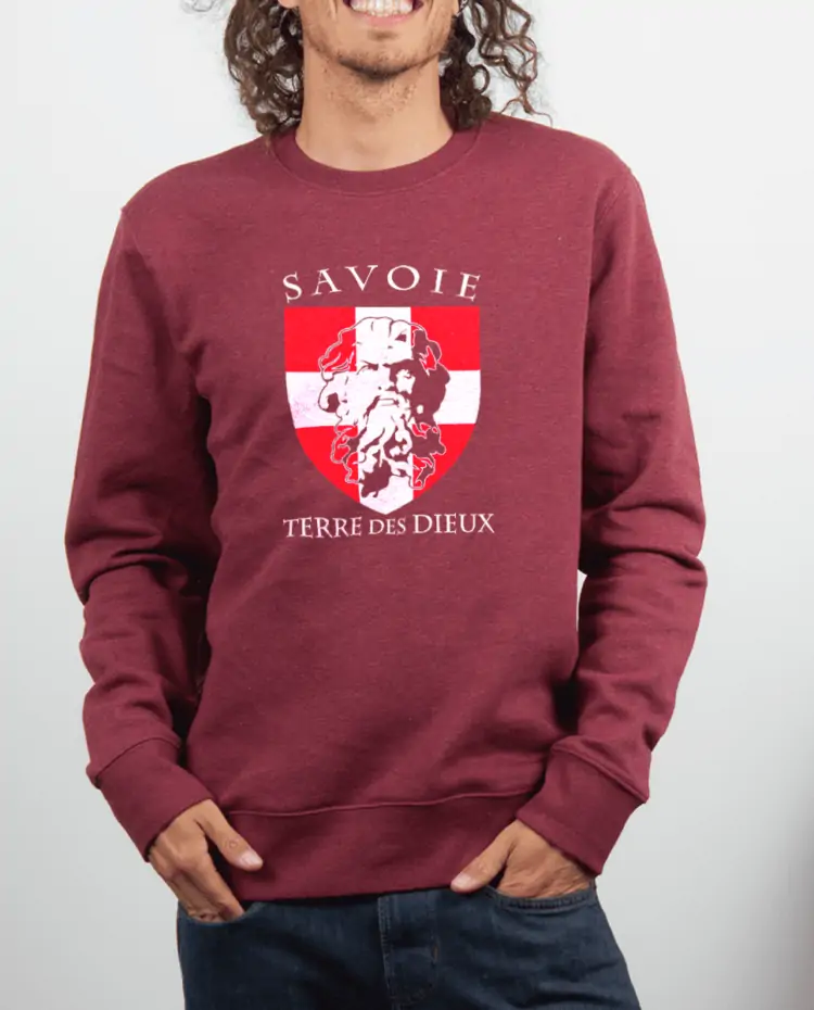 Pull Homme rouge Bordeau Savoie terre des
