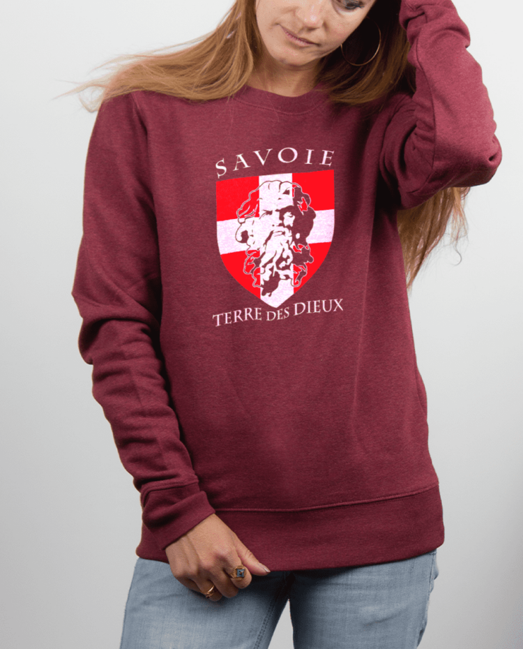 Pull femme rouge Bordeau Savoie terre des