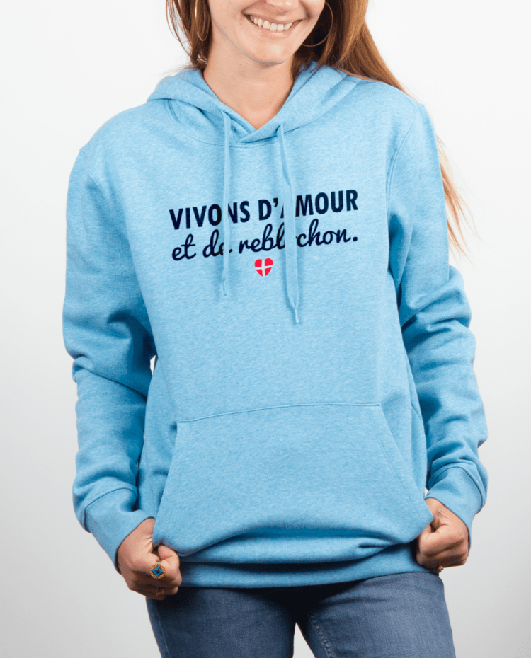 Sweat Femme Bleu Ciel Amour et reblochon