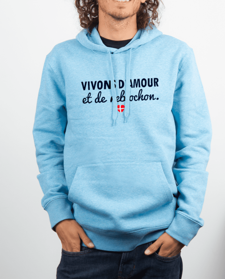 Sweat Homme Bleu ciel Amour et reblochon