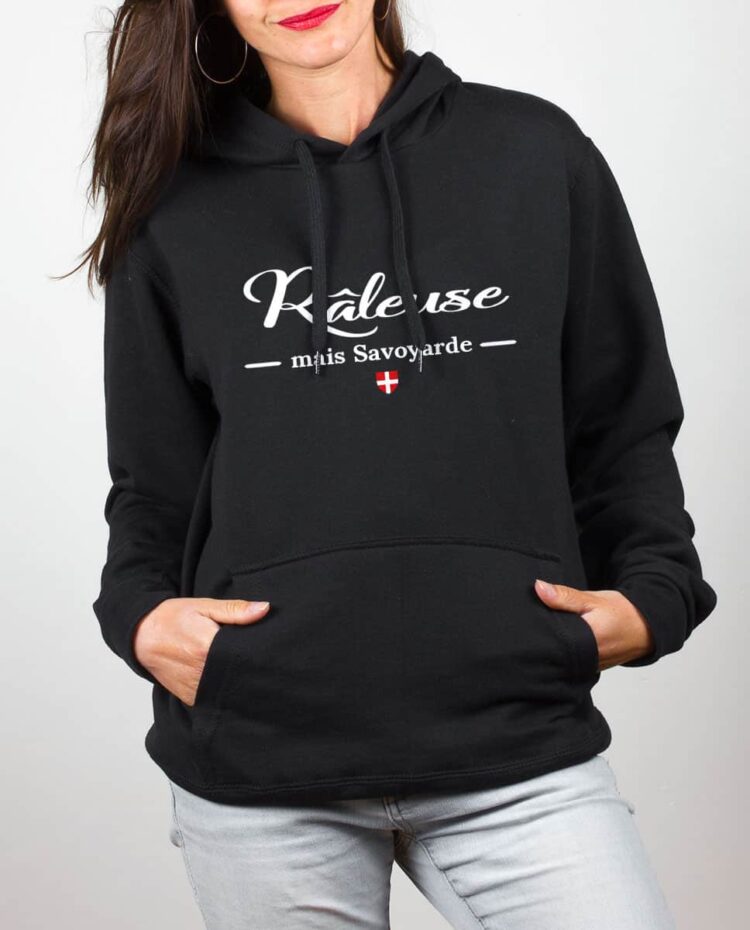 Sweat noir femme Raleuse mais savoyarde