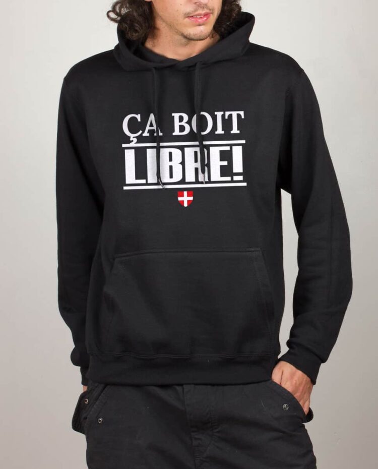 Sweat noir homme ca boit libre