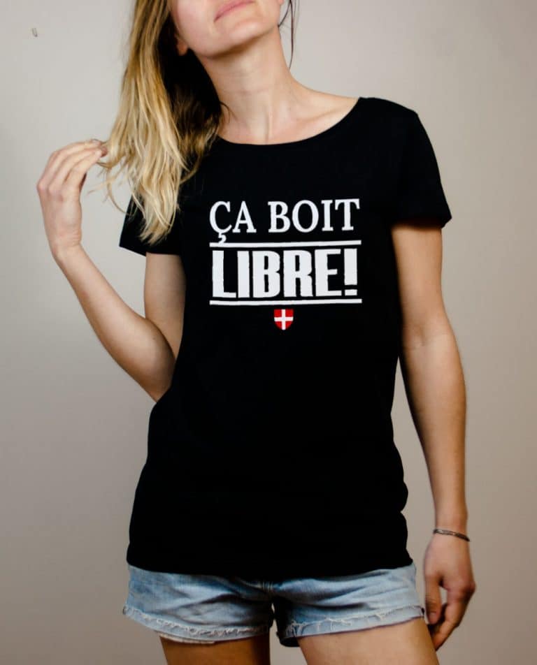 T-shirt Savoie Libre : Ça boit libre femme noir