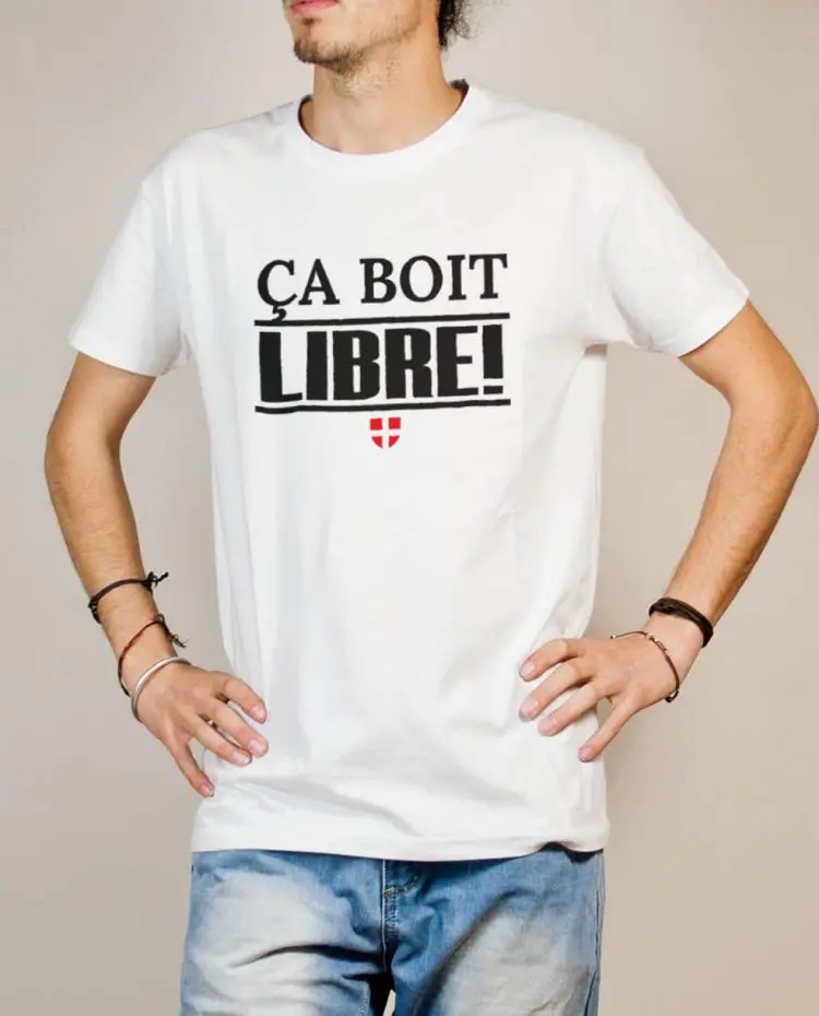 T-shirt Savoie Libre : Ça boit libre homme blanc
