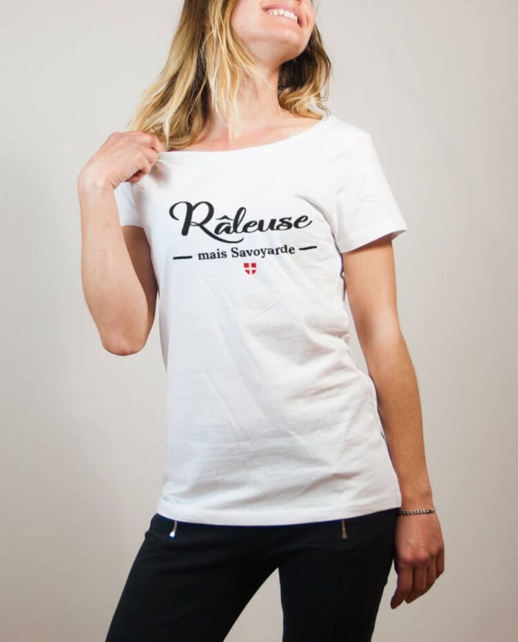 T-shirt Savoie : Râleuse mais Savoyarde femme blanc