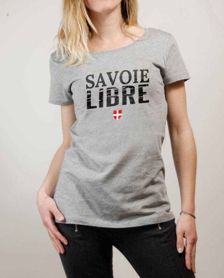 T-shirt Savoie Libre femme gris