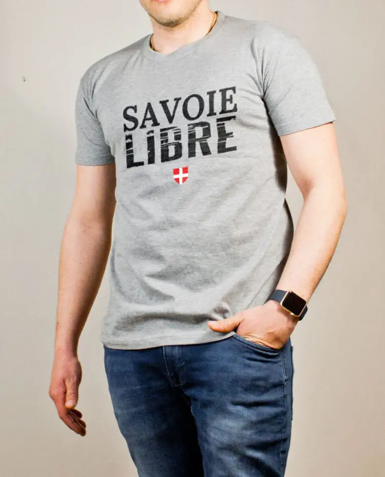 T-shirt Savoie Libre homme gris