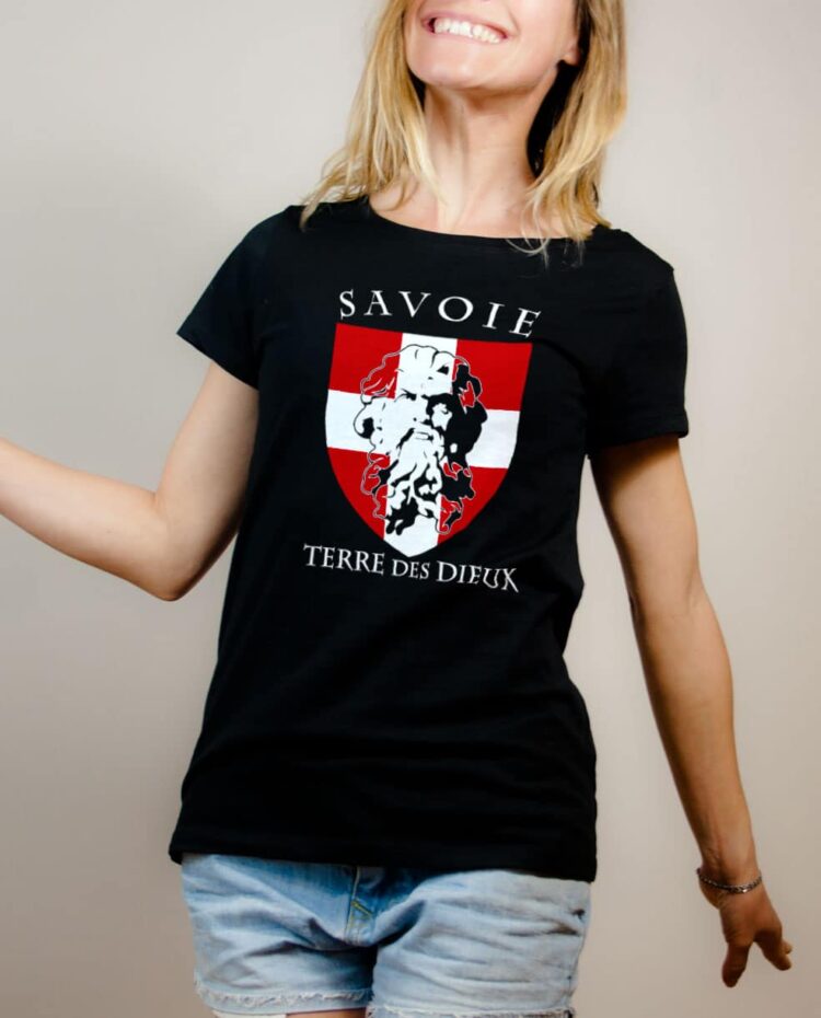 T-shirt Savoie Terre des Dieux femme noir