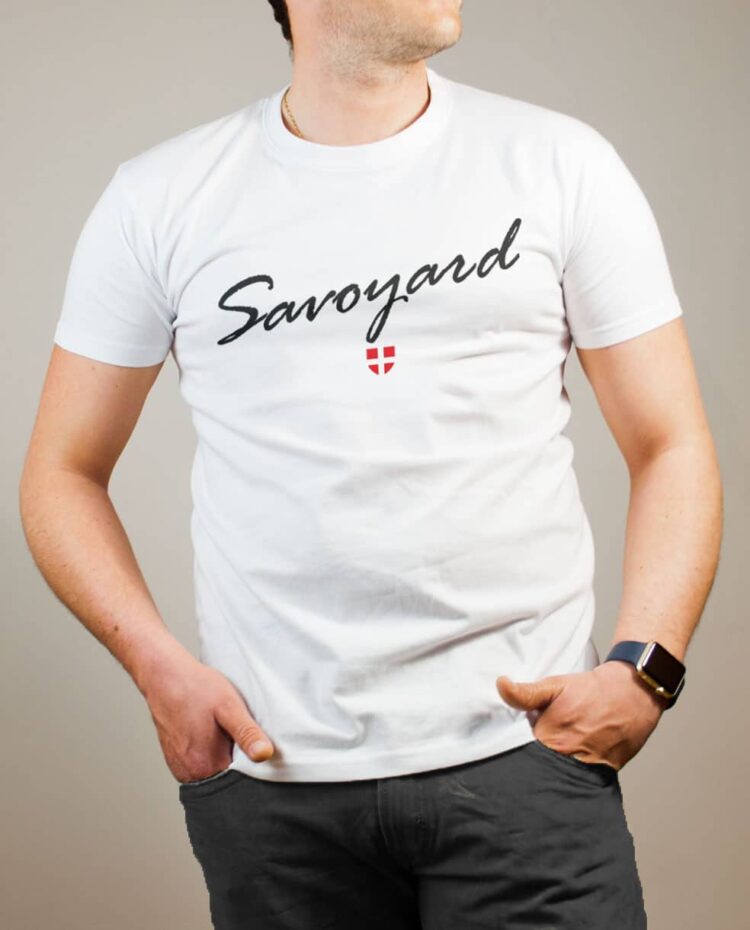 T-shirt Savoyard Savoie homme blanc
